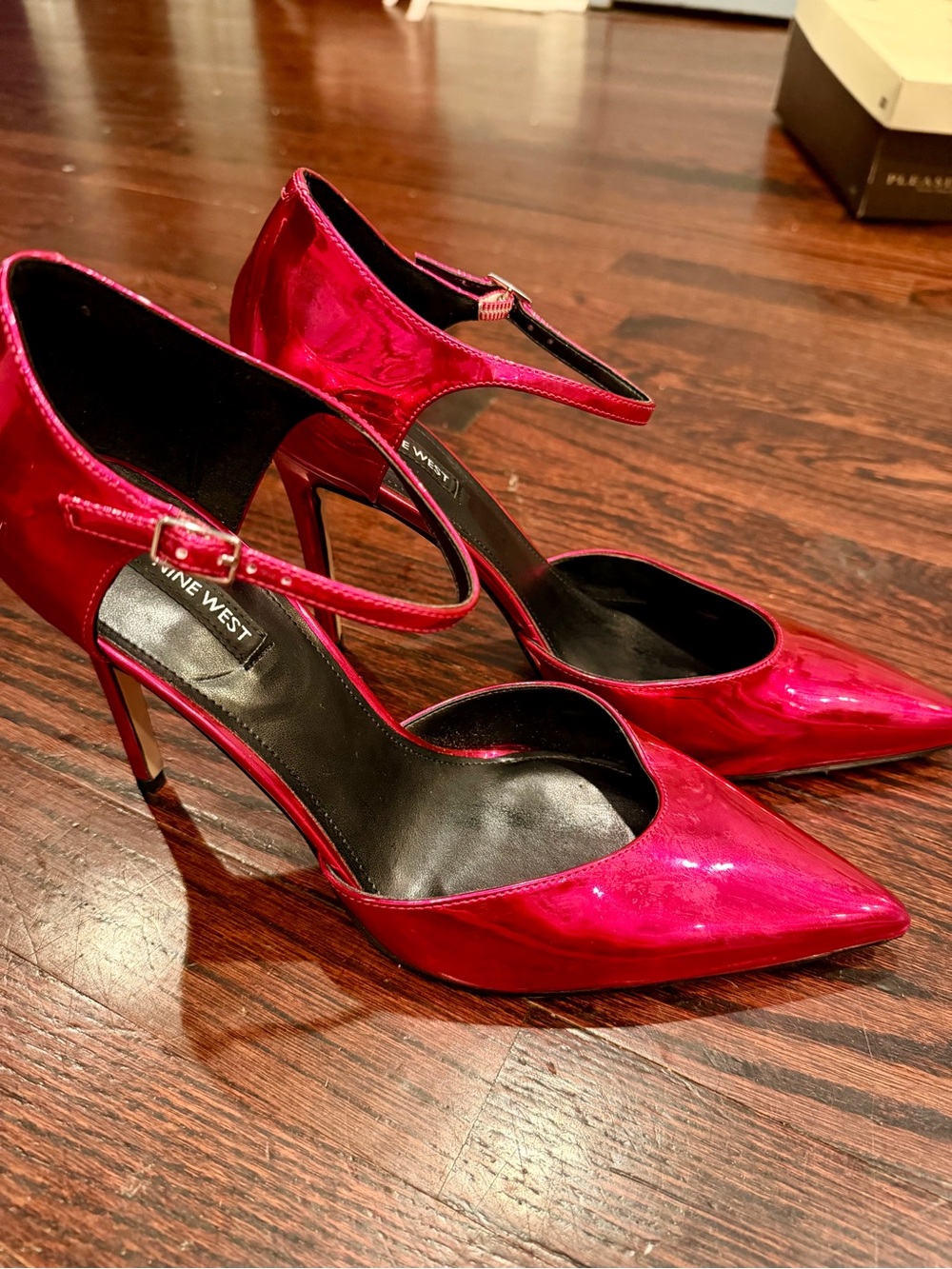 Nine West Shiny Hot Pink Heels - Picture 2 of 4